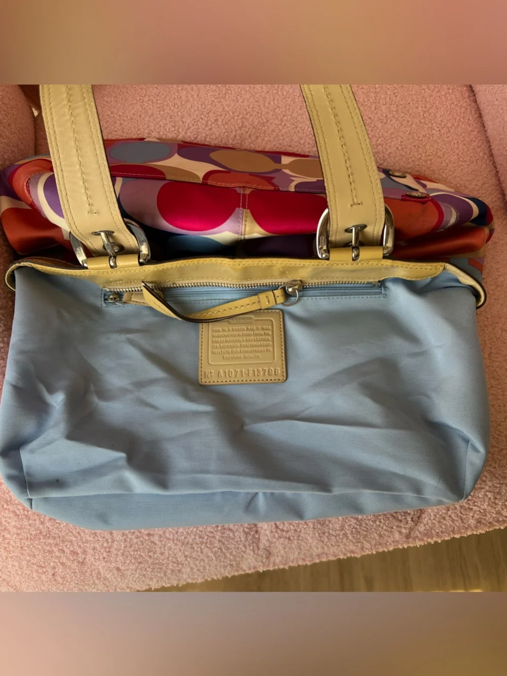 Coach Soho Pleated Sateen Multicolor Print Tote